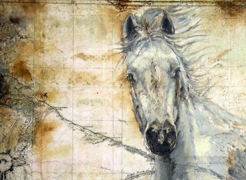 Animal Painting - Susurros a través de los caballos de la estepa